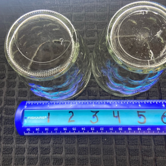 Vtg ANCHOR HOCKING Interior Design Thumbprint 8oz Jelly Glass.VGC Set of 2 - Picture 3 of 5
